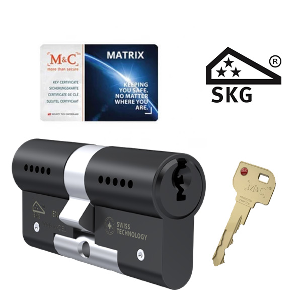 Cilinderslot M&C Matrix dubbele cilinder zwart SKG3 - Afbeelding 6