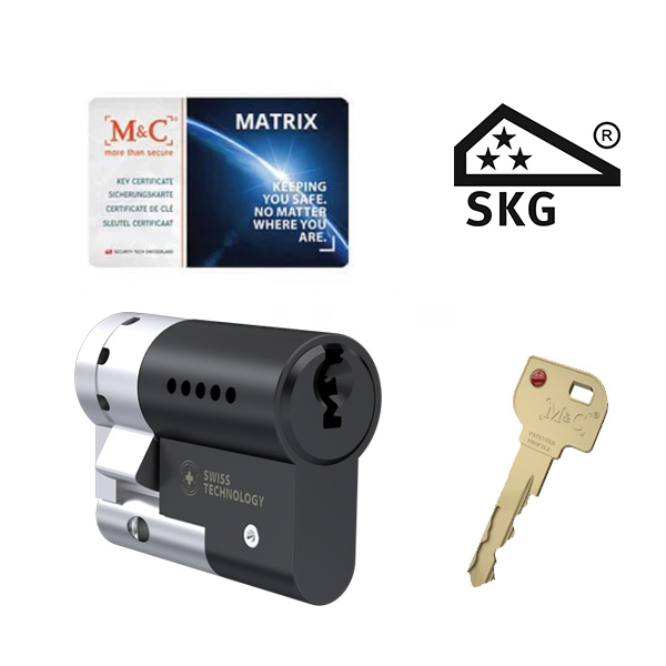 Cilinderslot M&C Matrix halve cilinder zwart SKG3 - Afbeelding 5