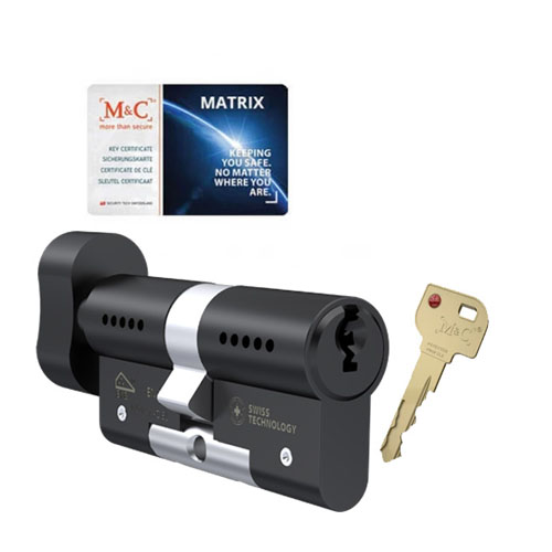 Cilinderslot M&C Matrix knopcilinder zwart SKG3