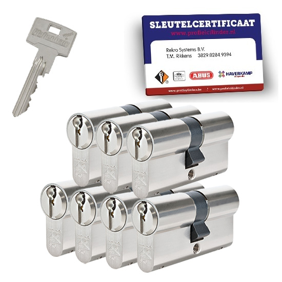 7x gelijksluitende cilindersloten Pfaffenhain Vitess SKG3