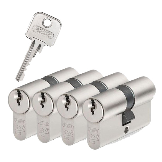 4x gelijksluitende cilindersloten Abus E60 SKG2