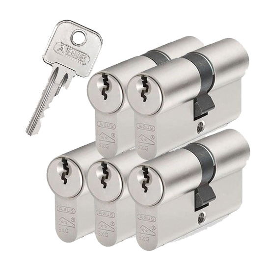 5x gelijksluitende cilindersloten Abus E60 SKG2