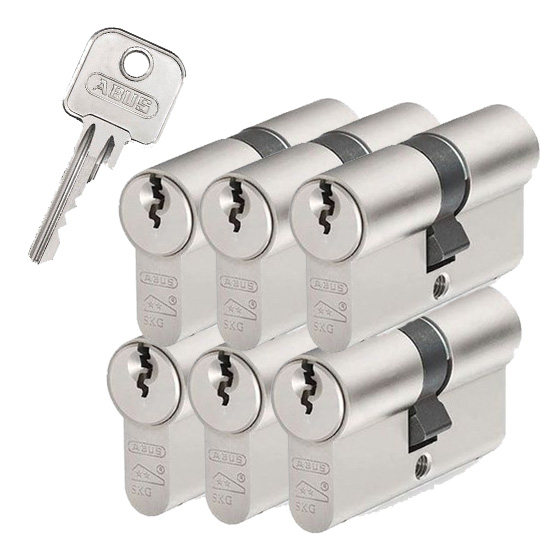 6x gelijksluitende cilindersloten Abus E60 SKG2