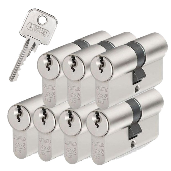 7x gelijksluitende cilindersloten Abus E60 SKG2
