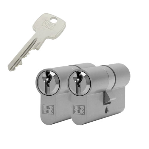 2x gelijksluitende cilindersloten Winkhaus XR cilinder SKG2