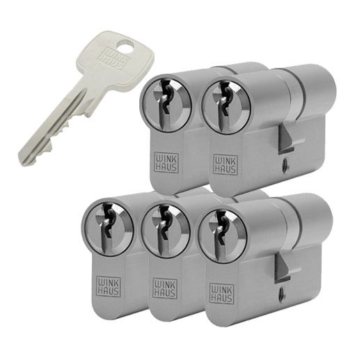 5x gelijksluitende cilindersloten Winkhaus XR cilinder SKG2