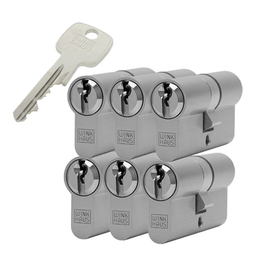 6x gelijksluitende cilindersloten Winkhaus XR cilinder SKG2