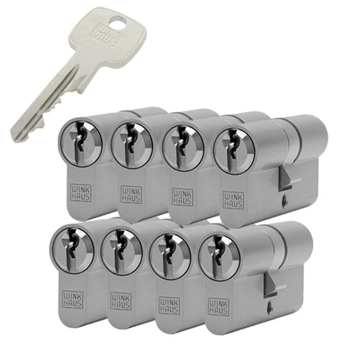 8x gelijksluitende cilindersloten Winkhaus XR cilinder SKG2
