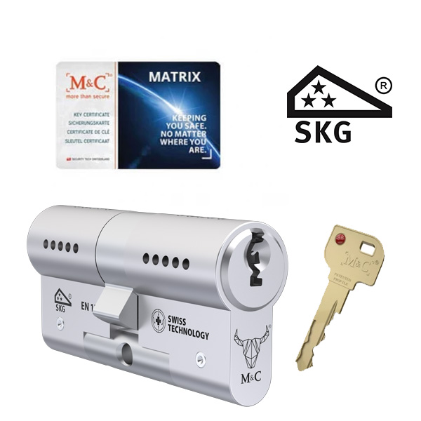 5x gelijksluitende cilindersloten M&C Matrix SKG3 - Afbeelding 4