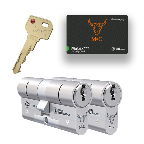 2x gelijksluitende cilindersloten M&C Matrix SKG3