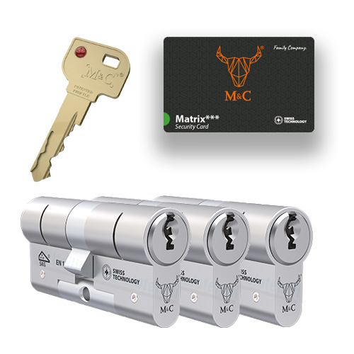 3x gelijksluitende cilindersloten M&C Matrix SKG3