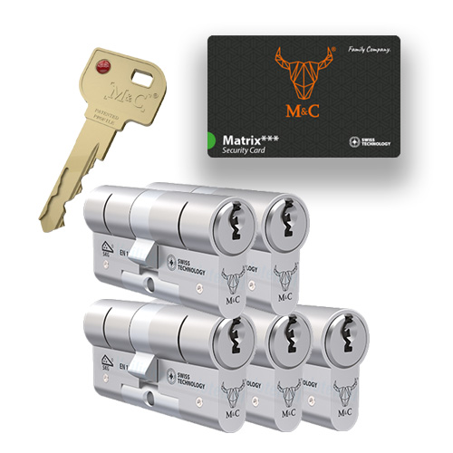 5x gelijksluitende cilindersloten M&C Matrix SKG3