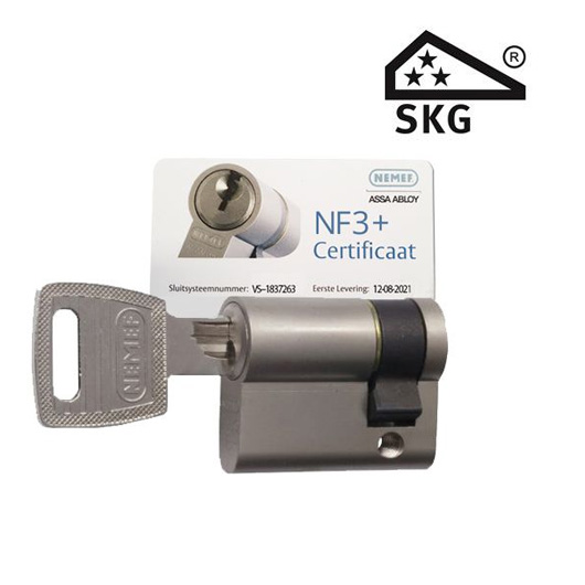 Cilinderslot Nemef NF3+ halve cilinder SKG3 131/9P