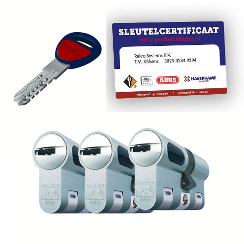 3x gelijksluitende cilindersloten Mauer New Wave 5 SKG3