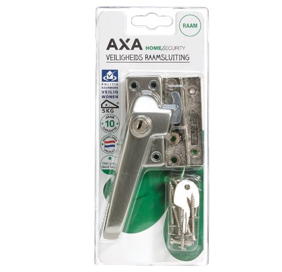 AXA Veiligheids Raamsluiting (model 3319) Aluminium Satin Inox geslepen LD OUTLET