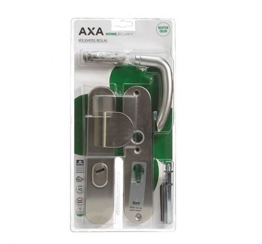 Axa 6635-34-32/bl55 veiligheidsbeslag duwer / Kruk ovaal pc55 / Kerntrek satin-inox skg*** OUTLET