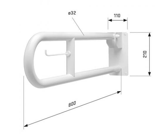 Secu Toiletbeugel opklapbaar 80cm - Afbeelding 2