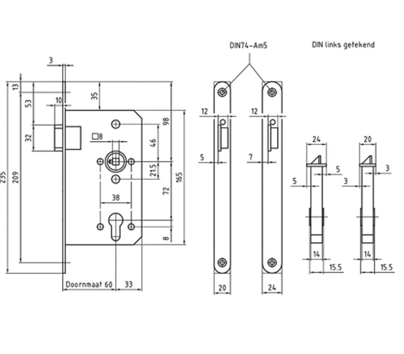 Mauer 8235 loopslot 60mm DIN RS - Afbeelding 2