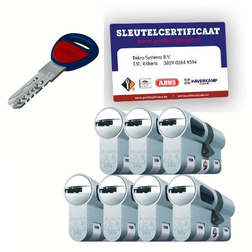 7x gelijksluitende cilindersloten Mauer New Wave 5 SKG3