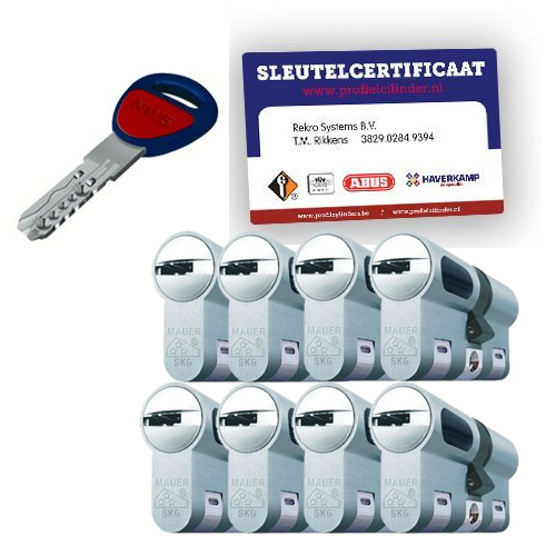 8x gelijksluitende cilindersloten Mauer New Wave 5 SKG3