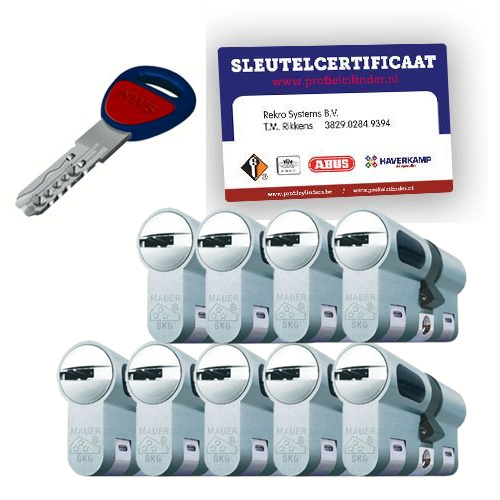 9x gelijksluitende cilindersloten Mauer New Wave 5 SKG3
