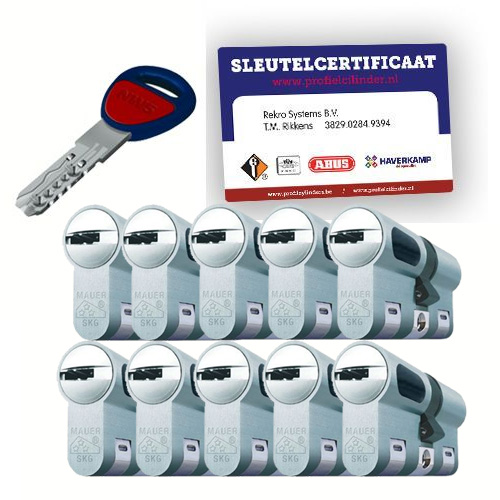 10x gelijksluitende cilindersloten Mauer New Wave 5 SKG3