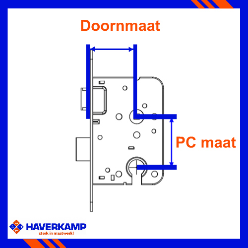 Binnendeurslot Nemef 1449 DM55 PC55 - Afbeelding 3