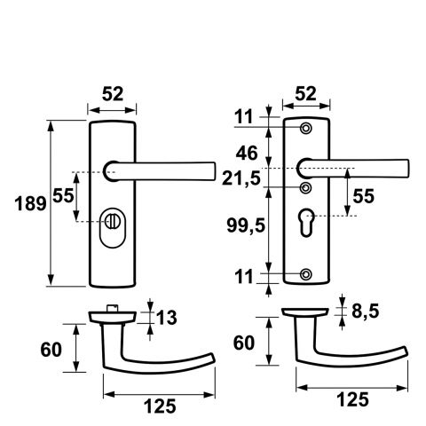 Axa Curve Plus kort Veiligheidsbeslag kruk Blok PC55 anti-kerntrek SKG3 OUTLET - Afbeelding 2