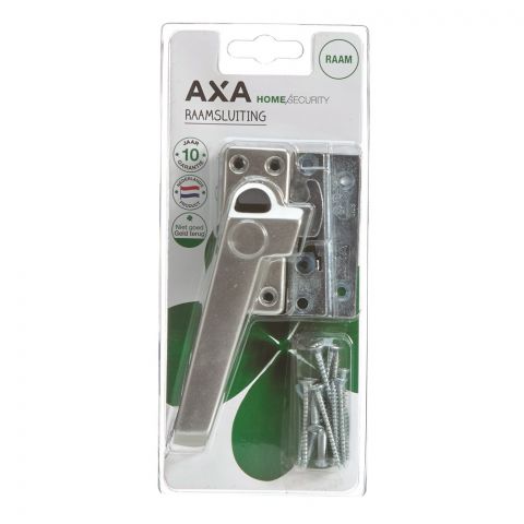 Axa Raamsluiting F2 met drukknop met nok en haakschoot aluminium DIN links OUTLET
