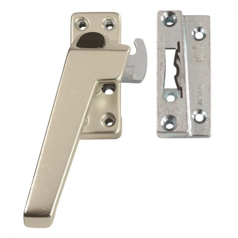 Axa Raamsluiting F2 met drukknop met nok en haakschoot aluminium DIN links OUTLET - Afbeelding 2