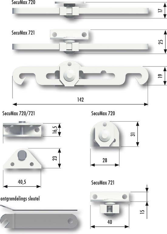 SECUMAX Raamuitzetter 720 buitendraaiend wit OUTLET - Afbeelding 4