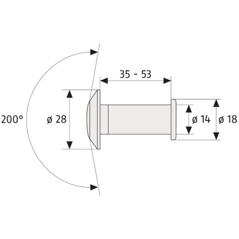 ABUS Deurspion - zichthoek 200° - messing vernikkeld OUTLET - Afbeelding 2