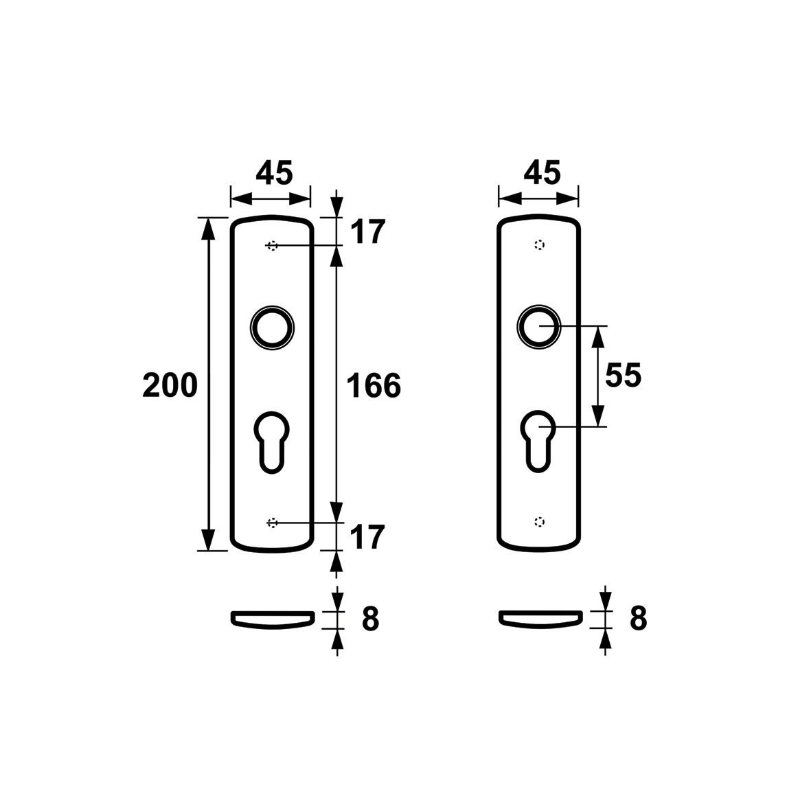 Axa Curve klik binnendeurschilden PC55 F1 aluminium - Afbeelding 2