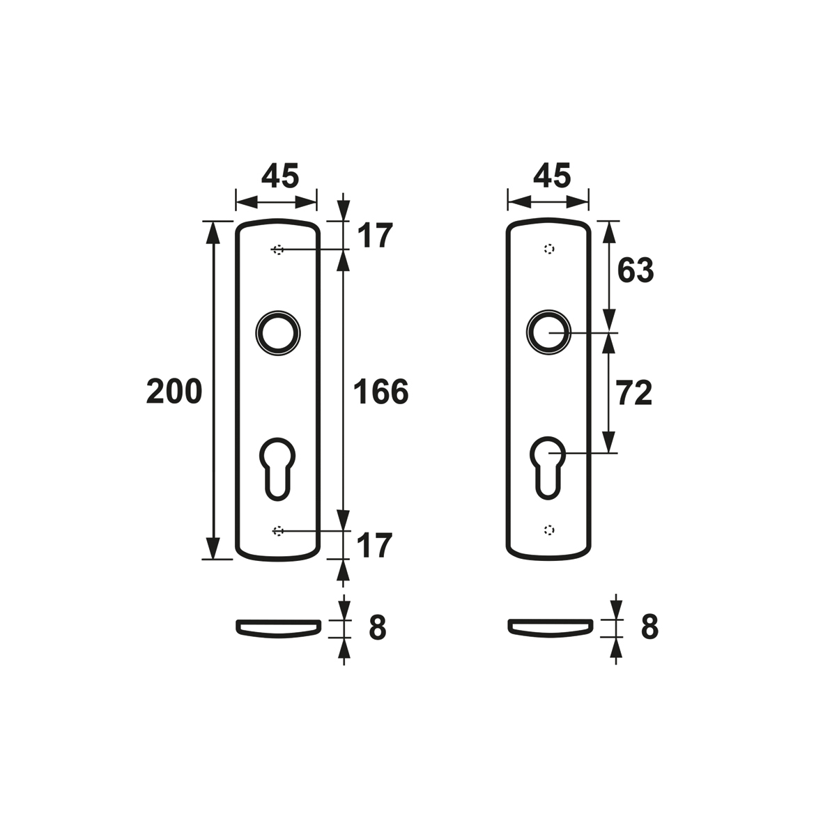 Axa Curve klik binnendeurschilden PC72 F1 aluminium - Afbeelding 2