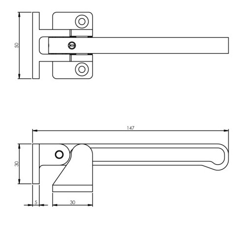 Kierstandhouder Intersteel buitendraaiend Curve RVS OUTLET - Afbeelding 2