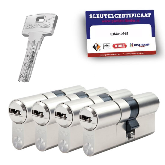 4x gelijksluitende cilindersloten Pfaffenhain Bravus SKG3