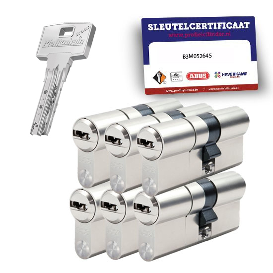 6x gelijksluitende cilindersloten Pfaffenhain Bravus SKG3