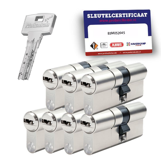 7x gelijksluitende cilindersloten Pfaffenhain Bravus SKG3
