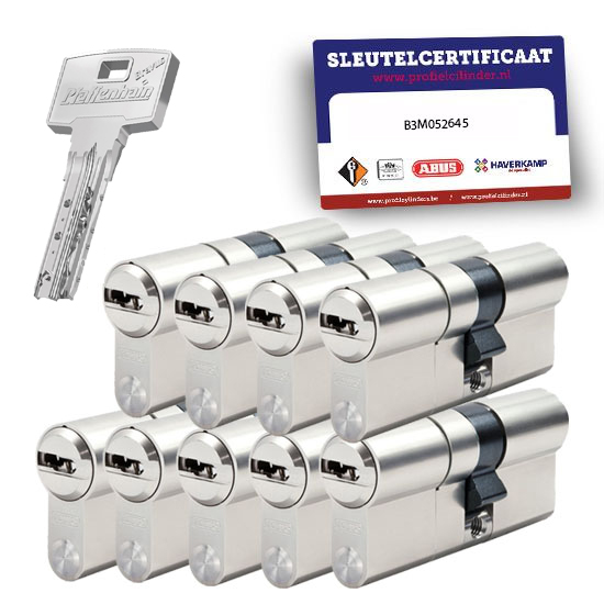 9x gelijksluitende cilindersloten Pfaffenhain Bravus SKG3