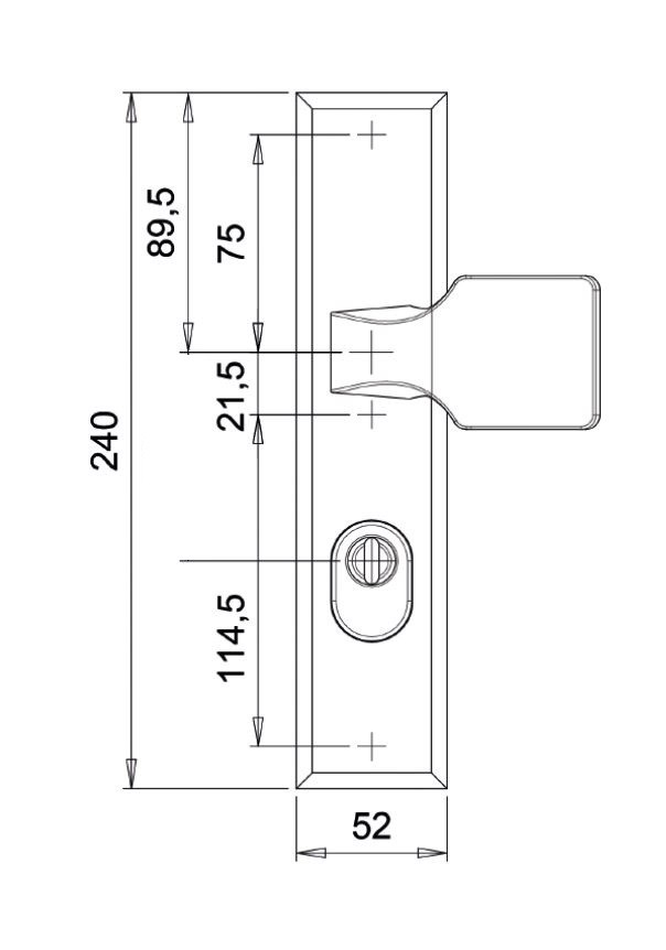 Kerntrekbeslag Dieckmann Alpha knop/kruk veiligheidsbeslag D7011N Zwart - Afbeelding 3