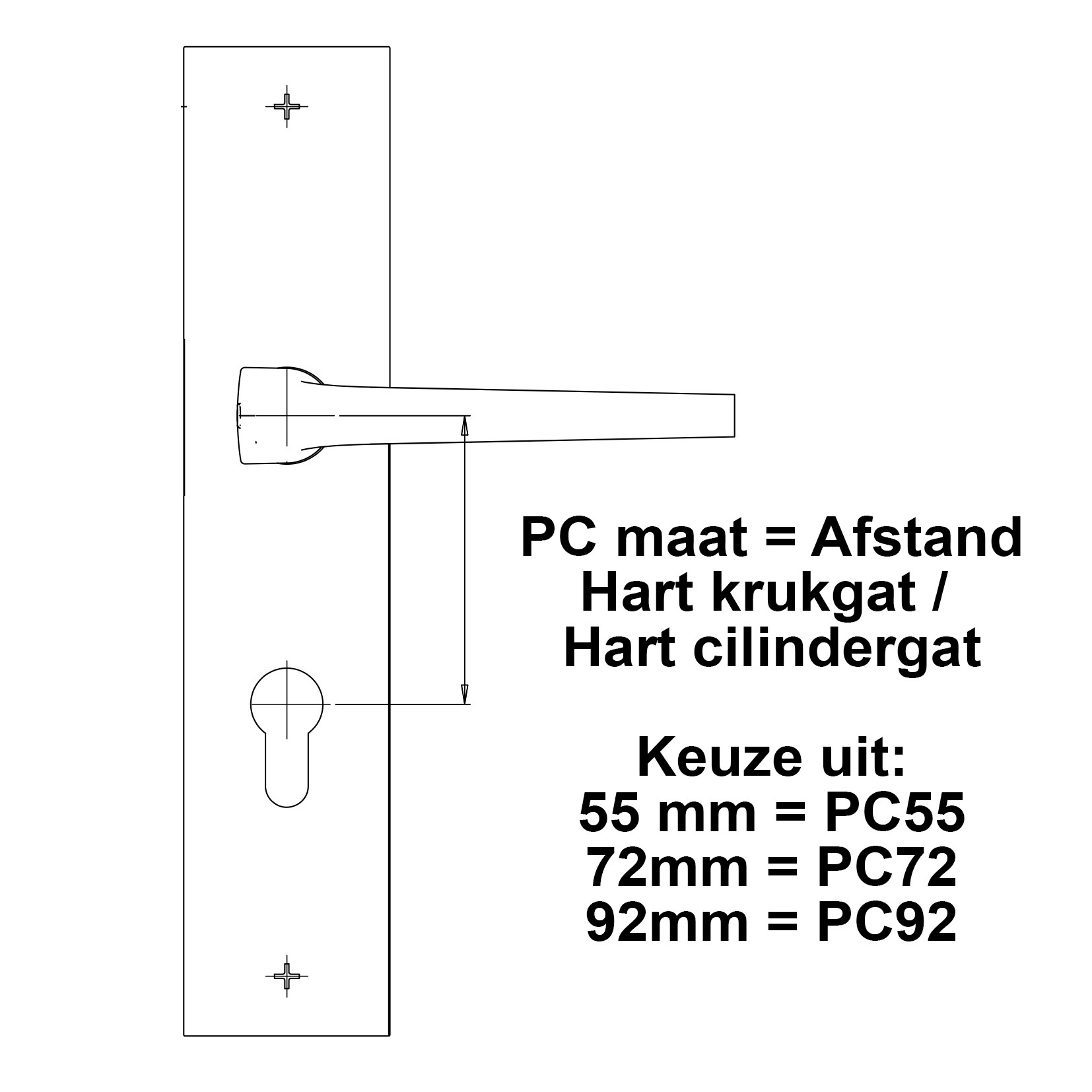 Kerntrekbeslag Dieckmann Alpha kruk/kruk veiligheidsbeslag D7013 Zwart - Afbeelding 2